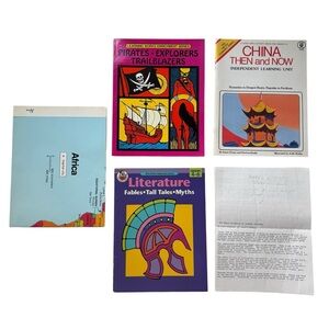 Vintage Bundle Set of History and Literature Work Books Middle School